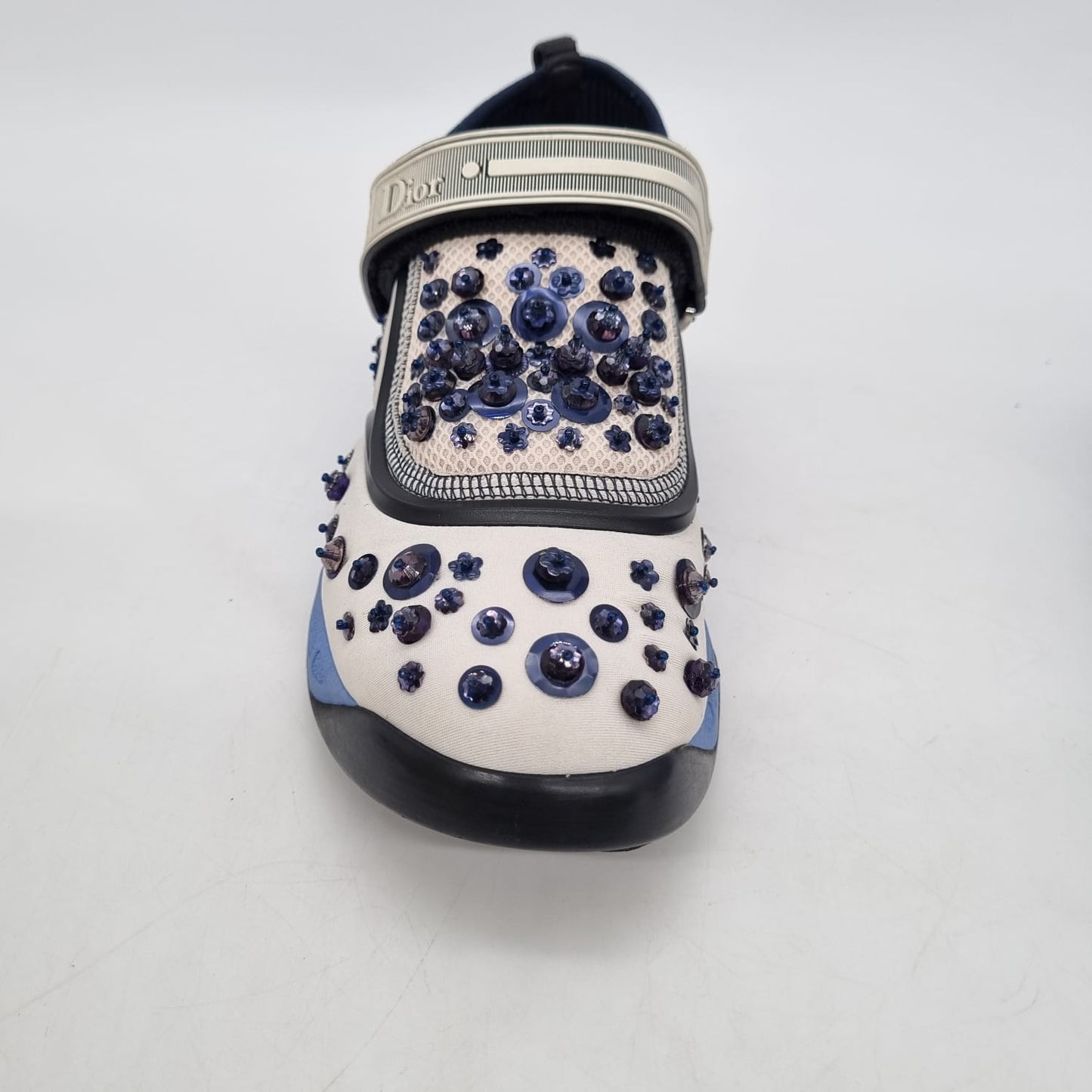Dior Fusion Sneakers White Blue Sequin Size 37/24