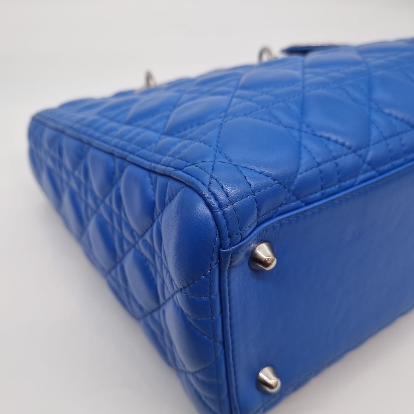 Dior Lady Dior Large Blue SHW 2013 Size 33x11x25