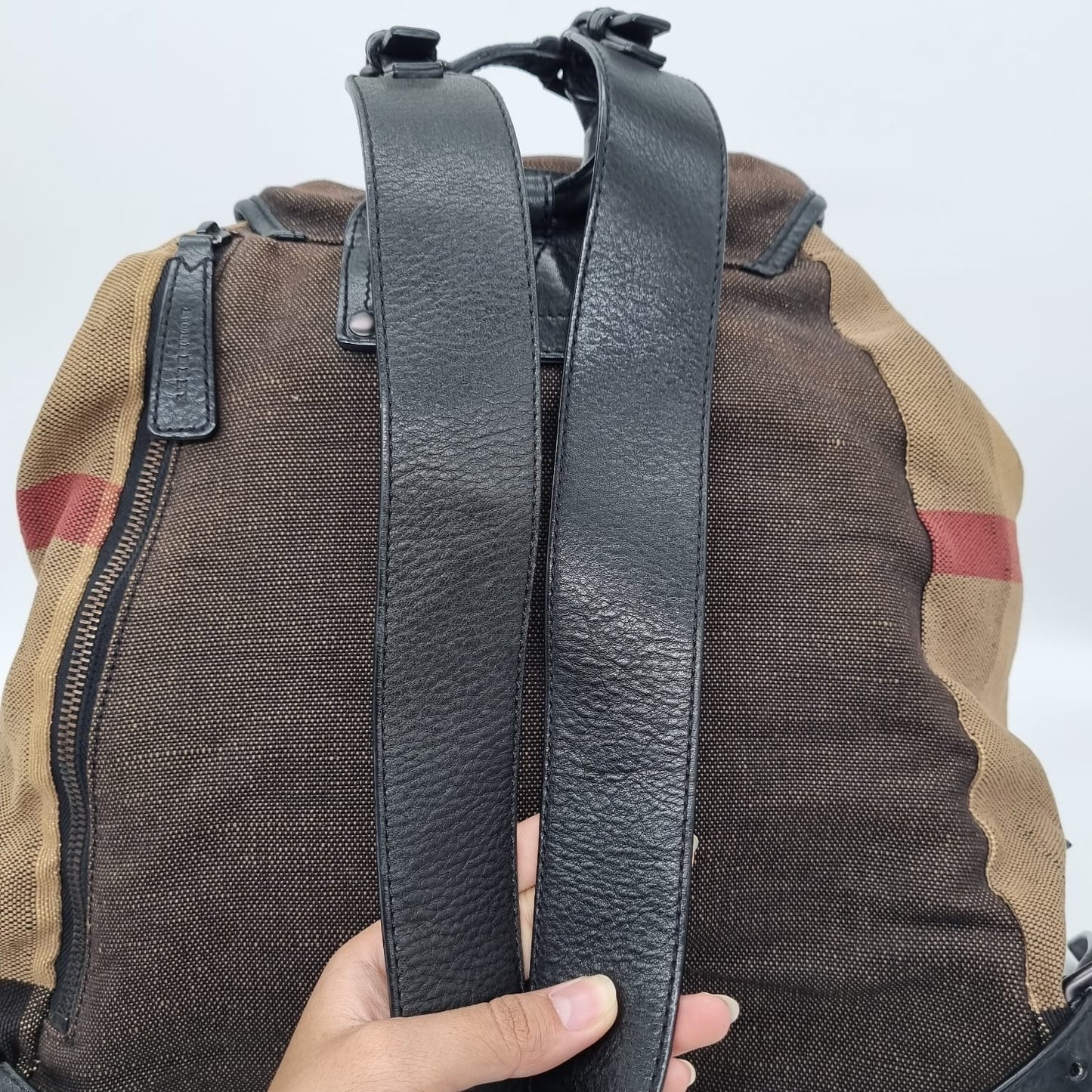 Burberry Backpack Canvas Brown Size 38x14x36