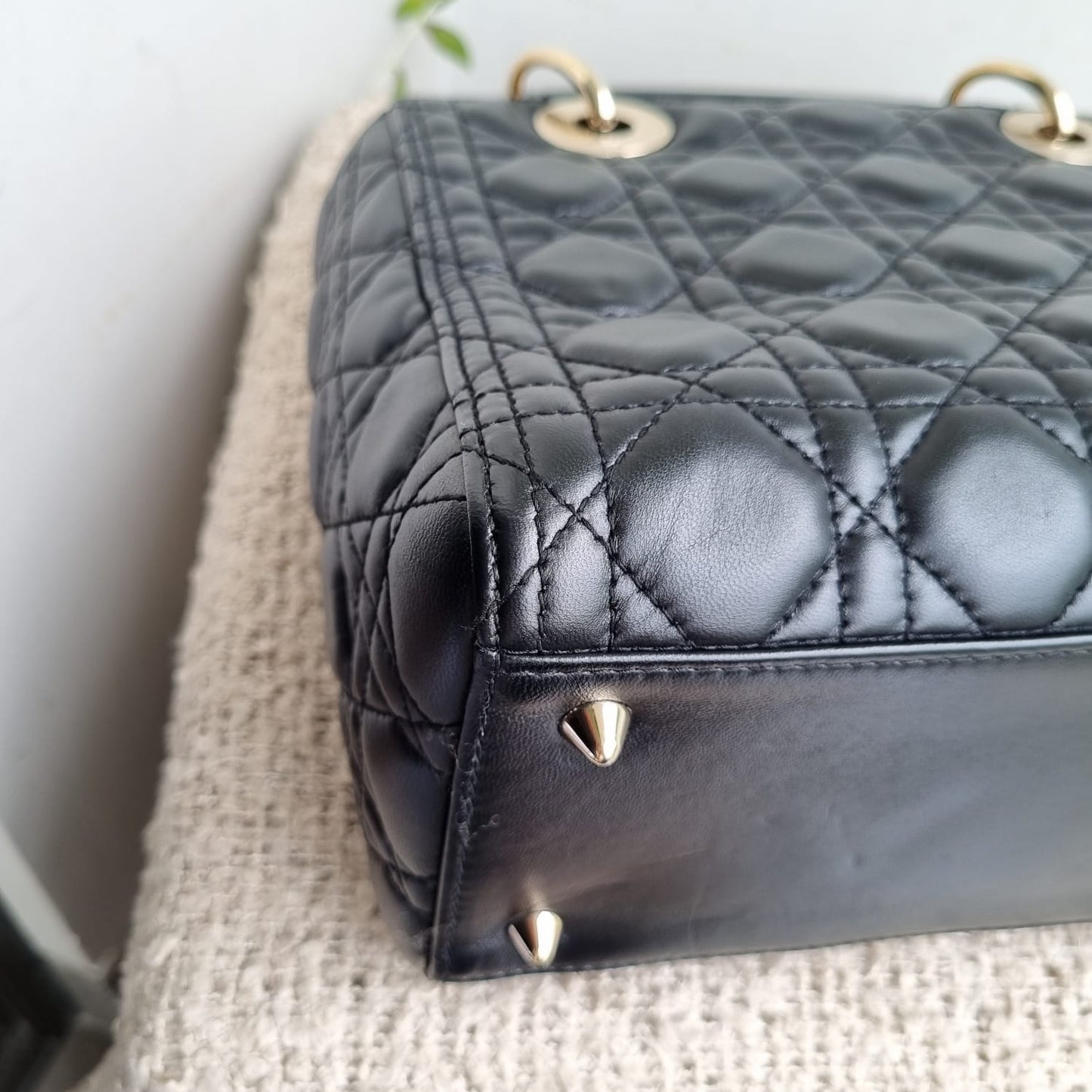 Dior Lady Dior Medium Black LGHW 2020 Size 24x10x21