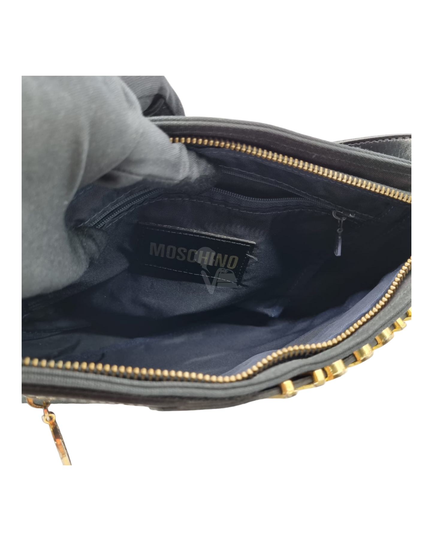 Moschino Crossbody Bag Black Logo Size 28x7x20