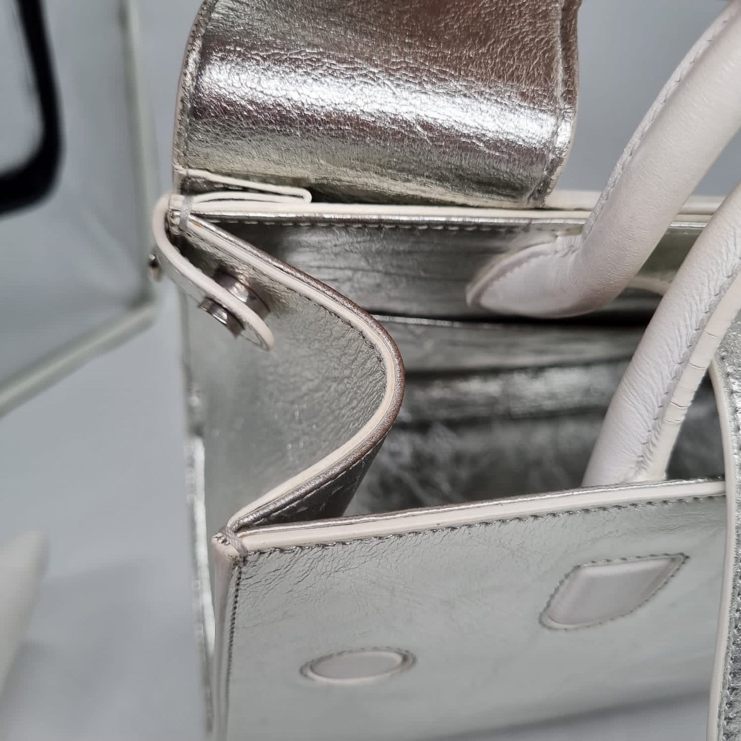 Dior Diorever Medium Silver Metallic 2017 Size 30x15x22