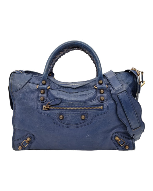 Balenciaga Classic Reguler City Blue GHW #K 2012 Size 38x14x25