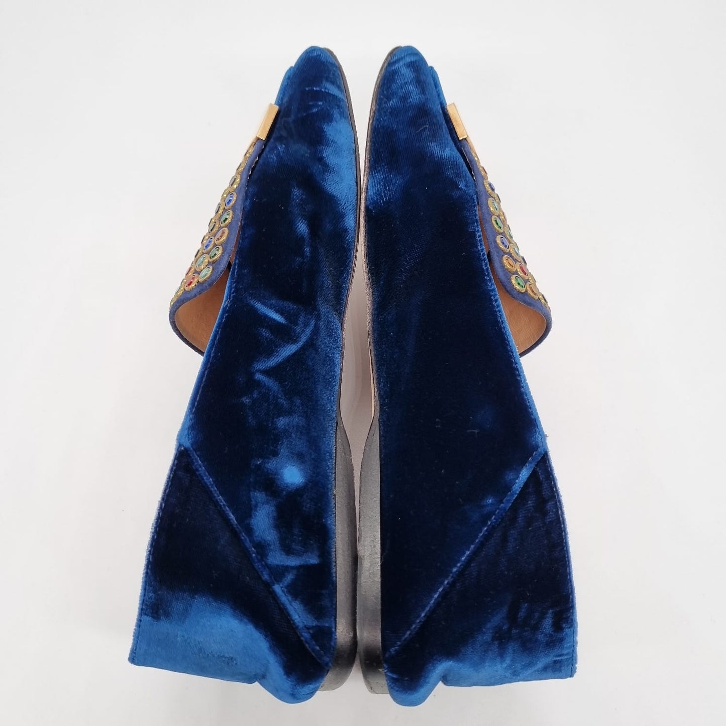 Sergio Rossi Loafer Blue Velvet Size 38/25