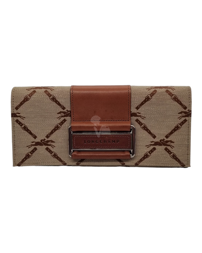 Longchamp Bifold Long Wallet Canvas 19x2x9