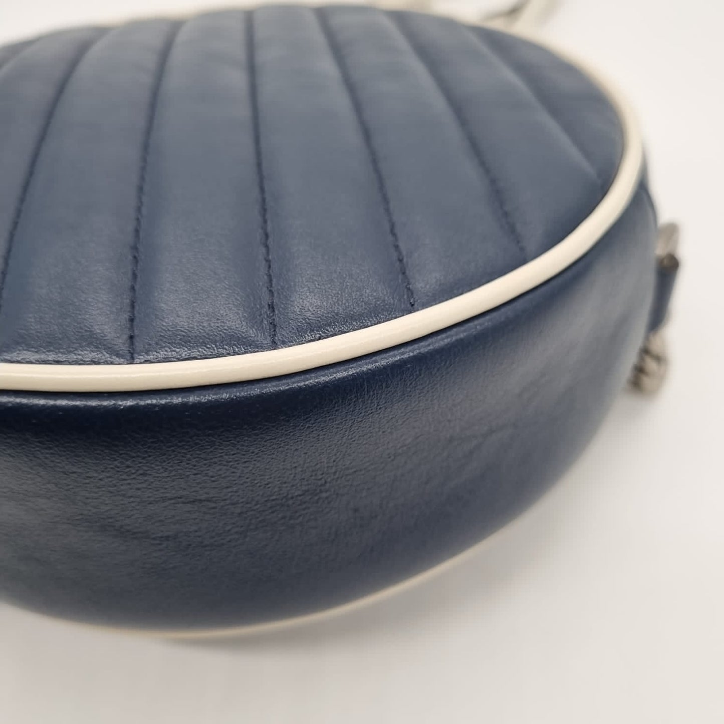 Gucci GG Marmont Round Bag Blue Size 17x6x18