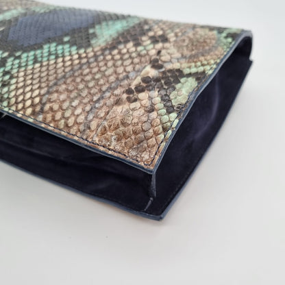 Yves Saint Laurent Clutch Snake Skin Multicolor Size 23x6x18