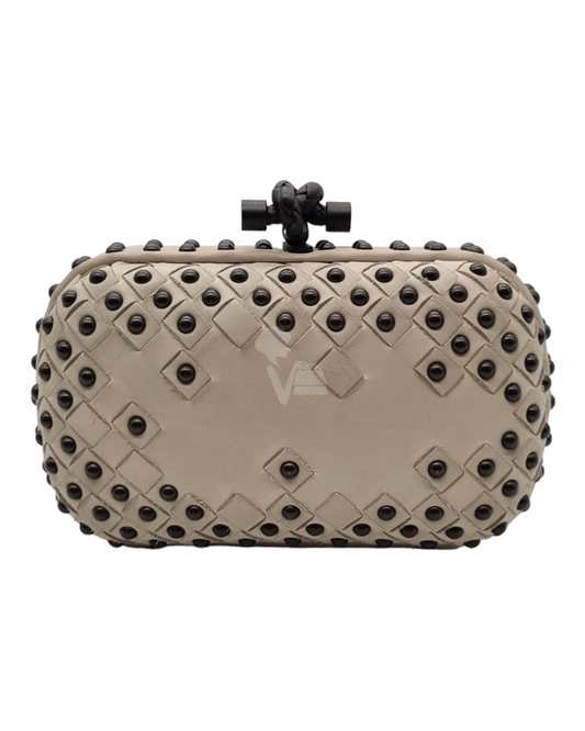 Bottega Veneta Knot Clutch Stud Whisper White Size 18x12