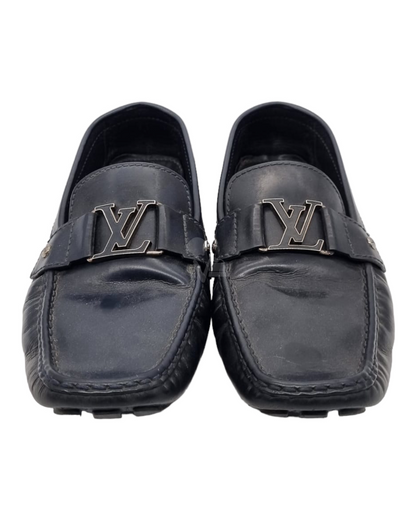 Louis Vuitton Monte Carlo Leather Slip On Black Size 44,5/30,5