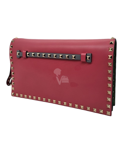 Valentino Rockstud Clutch Flap Wrislet Multicolor Size 28x4x17