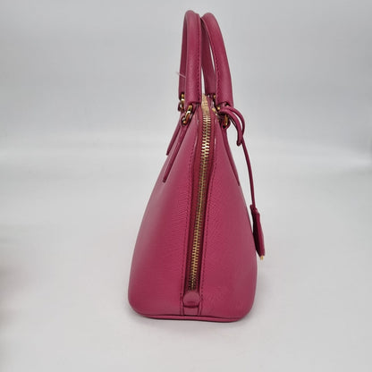 Prada Mini Saffiano Promenade Leather Bag Pink Fuschia Size 25x11x18