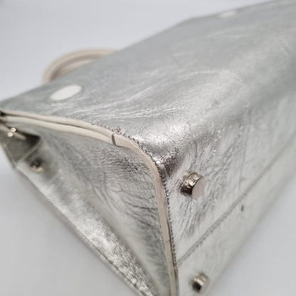 Dior Diorever Medium Silver Metallic 2017 Size 30x15x22