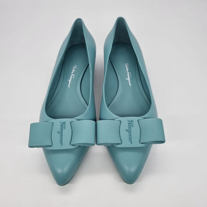 Salvatore Ferragamo Viva Ballet Flat Turquois NEW Size 8,5 (40)/26