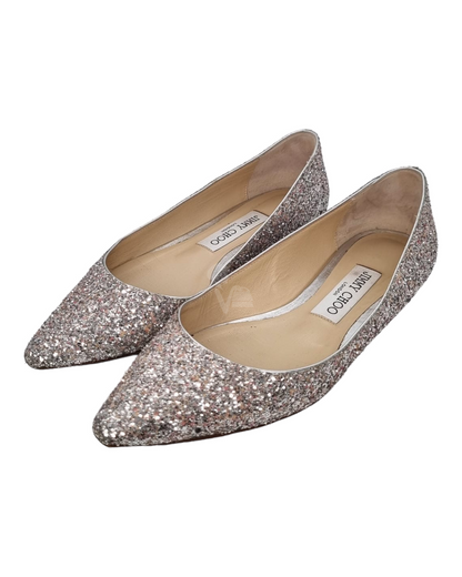 Jimmy Choo Flats Ballet Glitter Size 36,5/24,5 (dari ujung)