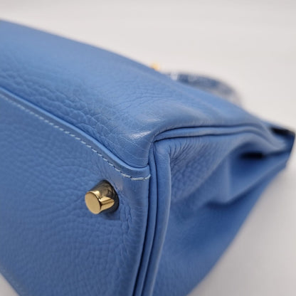 Hermes Kelly 32 Blue Paradise Togo GHW #R Size 32x10x24