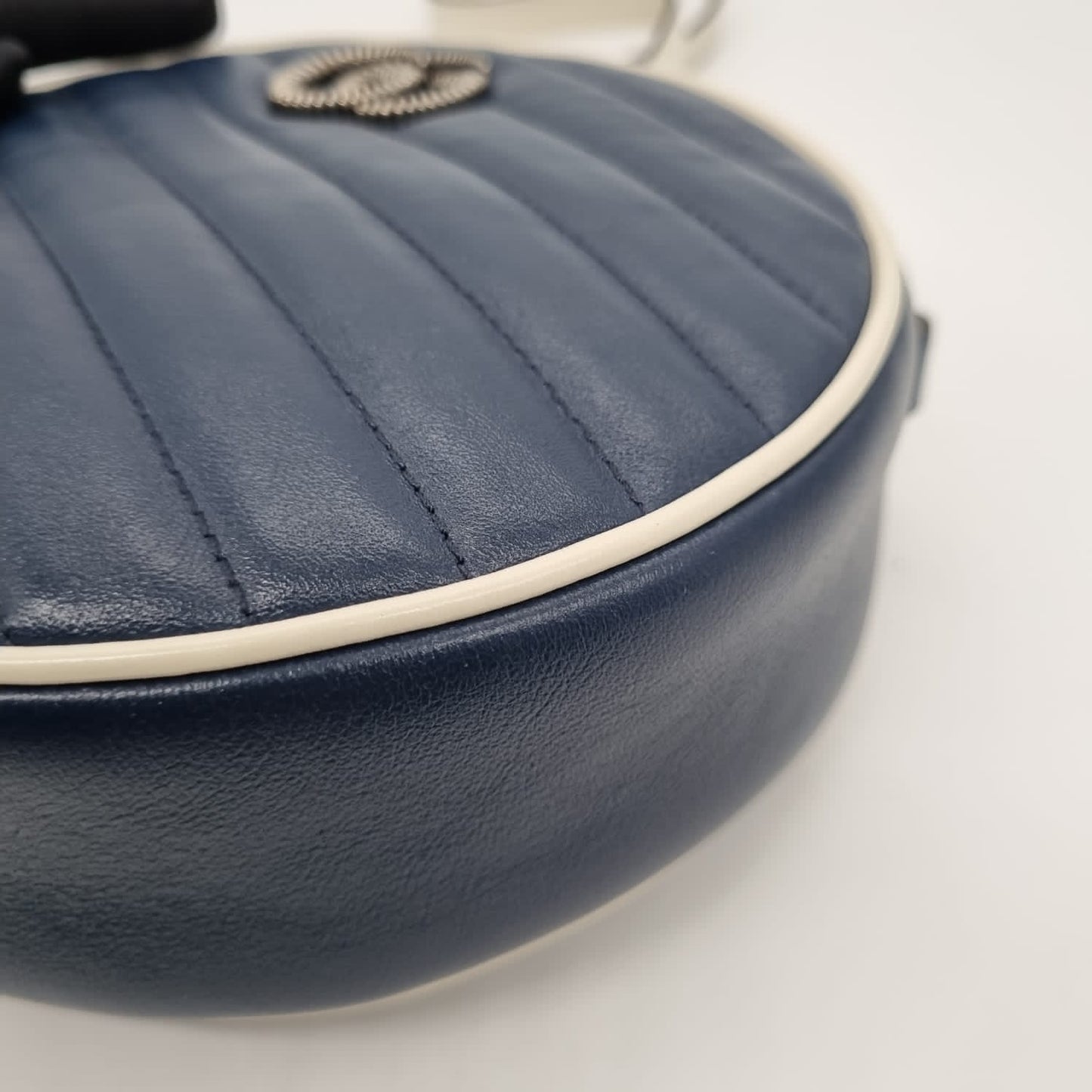 Gucci GG Marmont Round Bag Blue Size 17x6x18