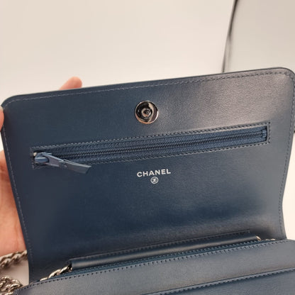 Chanel Boy Wallet On Chain Blue #28