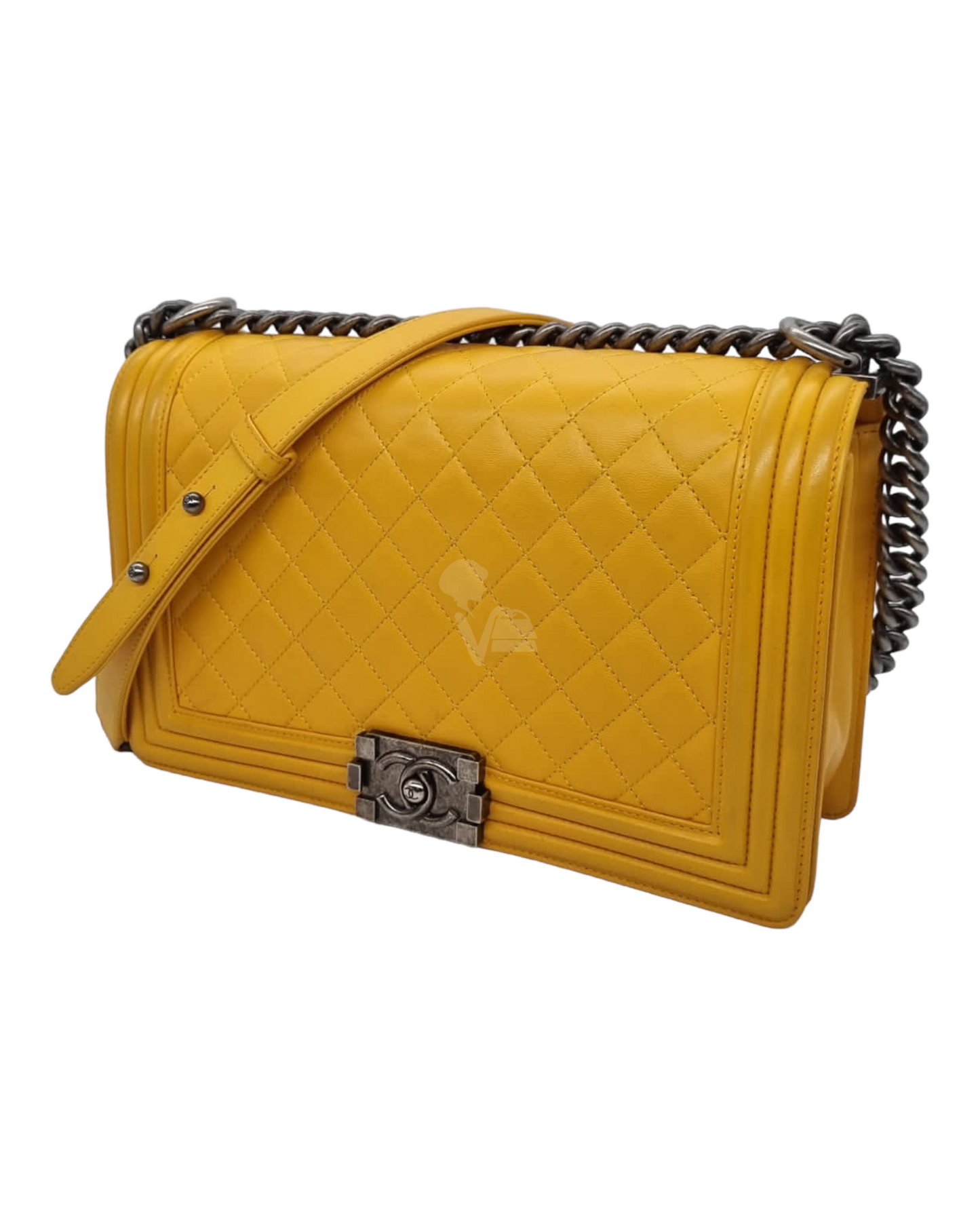 Chanel Boy Large Lambskin Yellow RHW #20