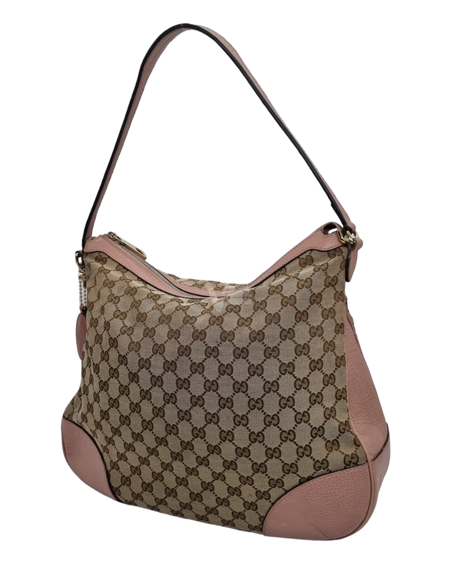 Gucci Bree Hobo Bag Pink Poudre Monogram Canvas Size 38x11x33