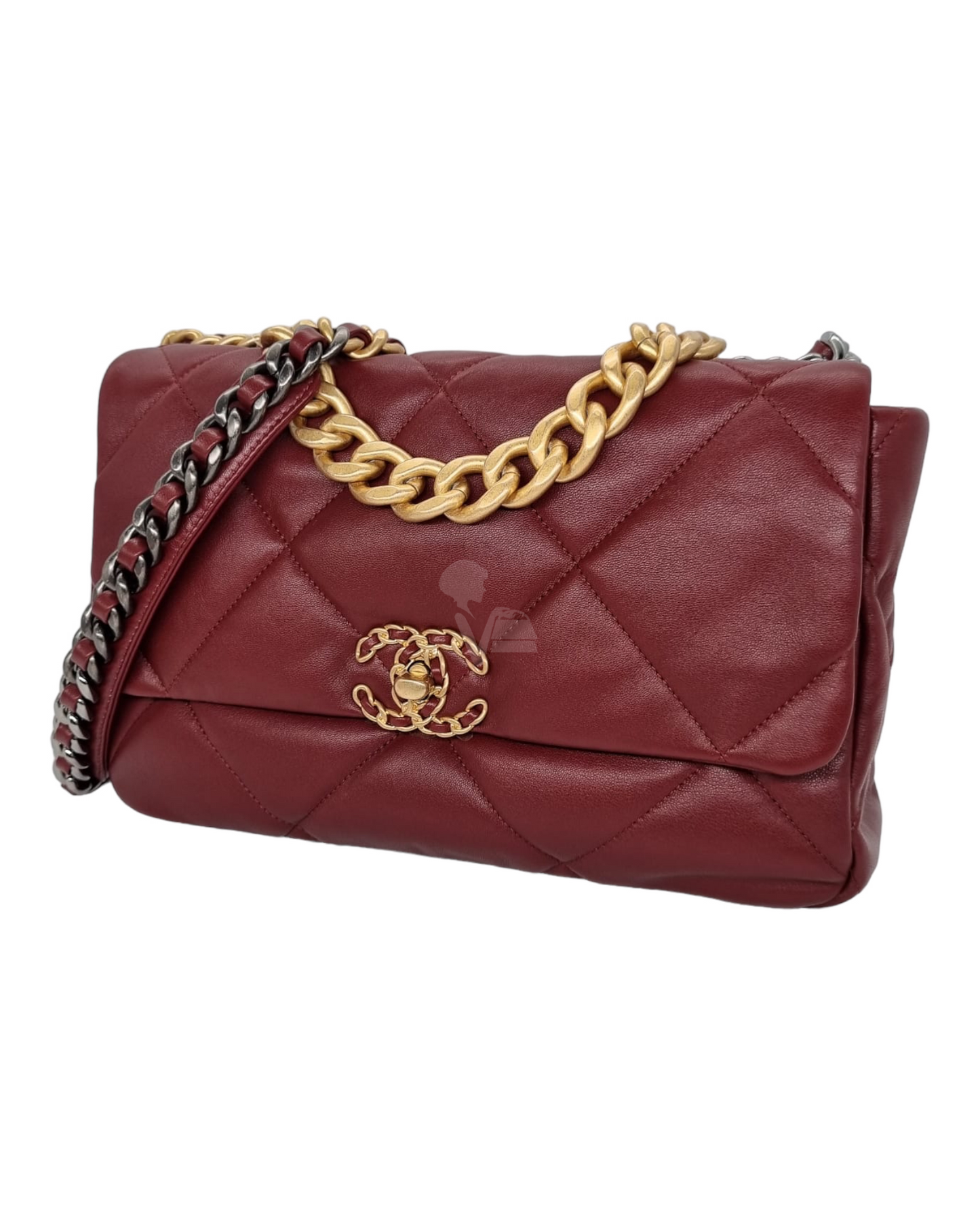 Chanel C19 Burgundy Medium Lambskin GHW CHIP 2023 Shoulder Bag NBU