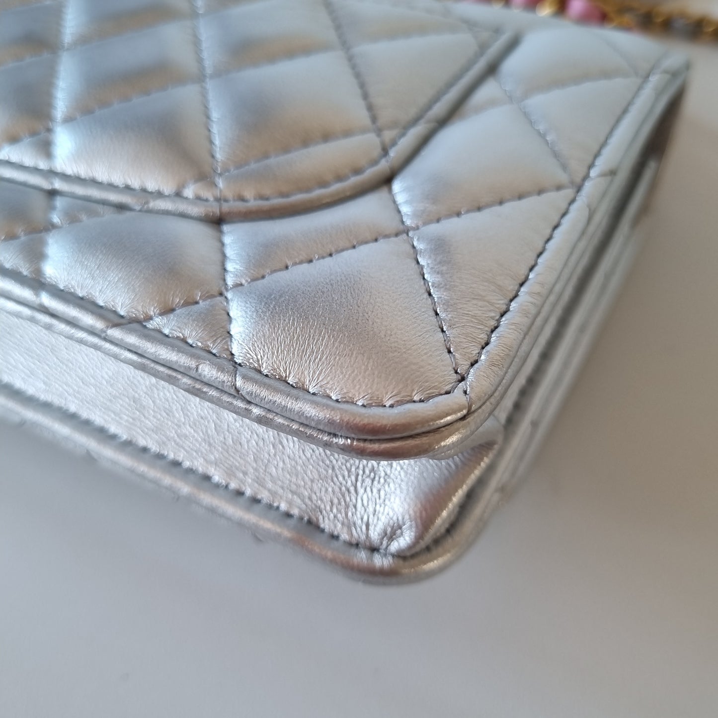 Chanel O-Mini Lambskin Silver CHIP KAEKL 1HE