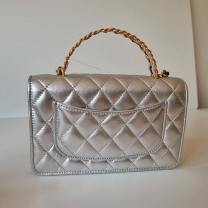 Chanel O-Mini Lambskin Silver CHIP KAEKL 1HE