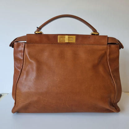 Fendi Peekaboo Large Brown Leather Bag