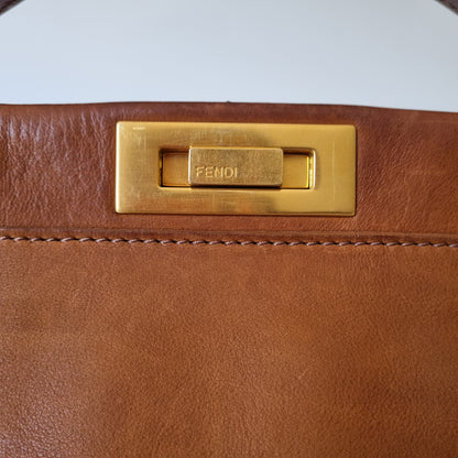 Fendi Peekaboo Large Brown Leather Bag