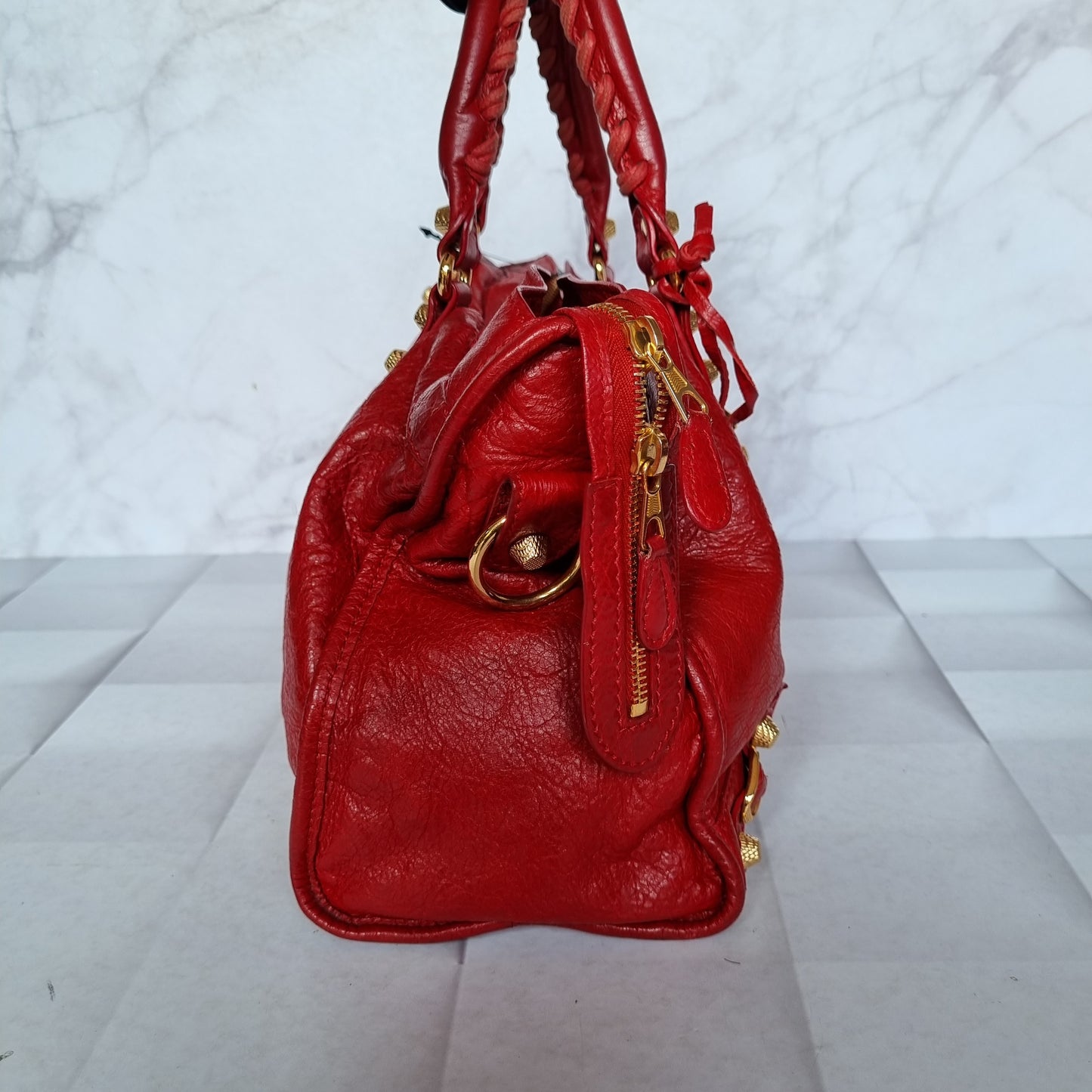 Balenciaga Regular City Red GHW #E 2015 Size 37x9x26