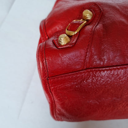 Balenciaga Regular City Red GHW #E 2015 Size 37x9x26