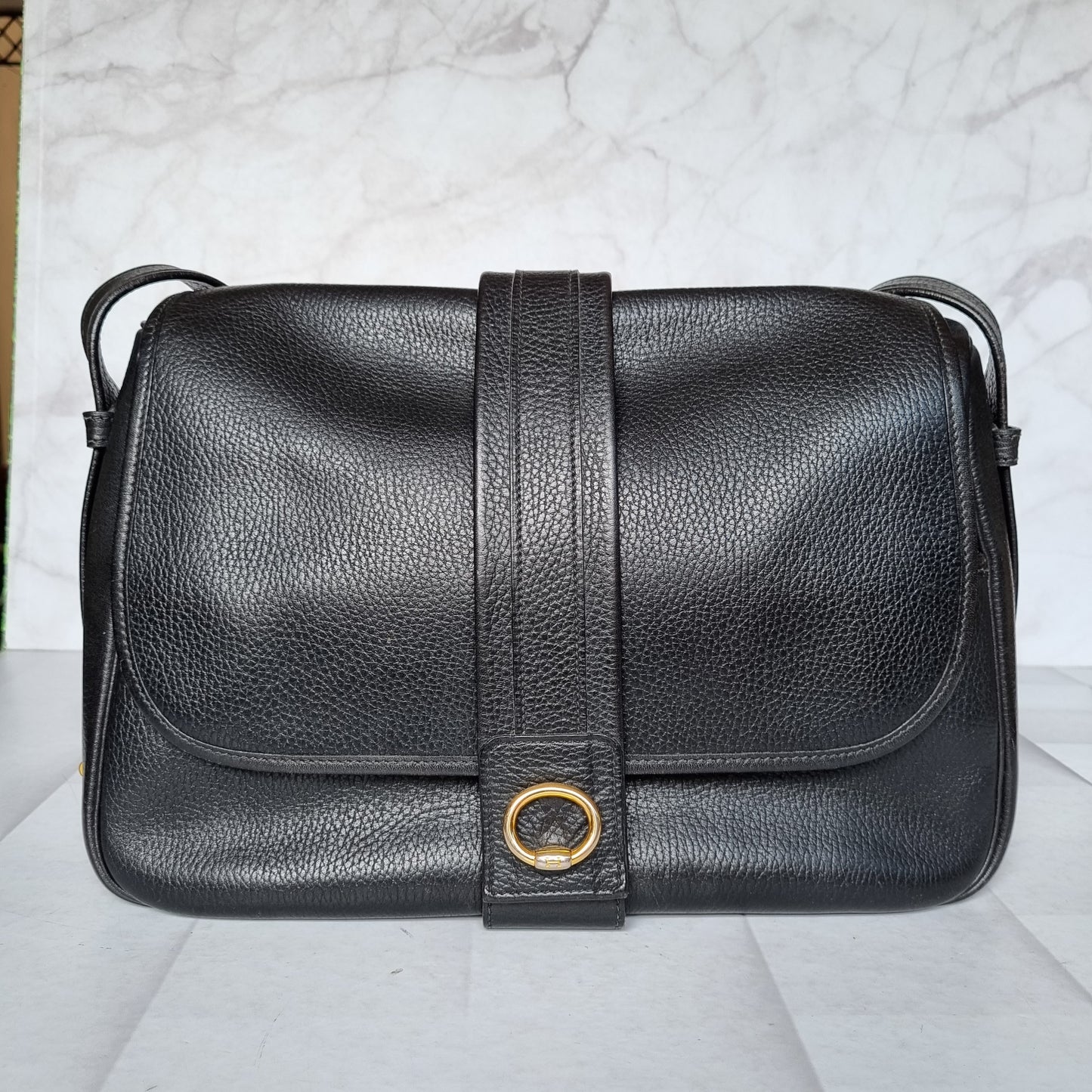 Hermes Nowmeah Vintage Black #O 1985 Size 35x13x26