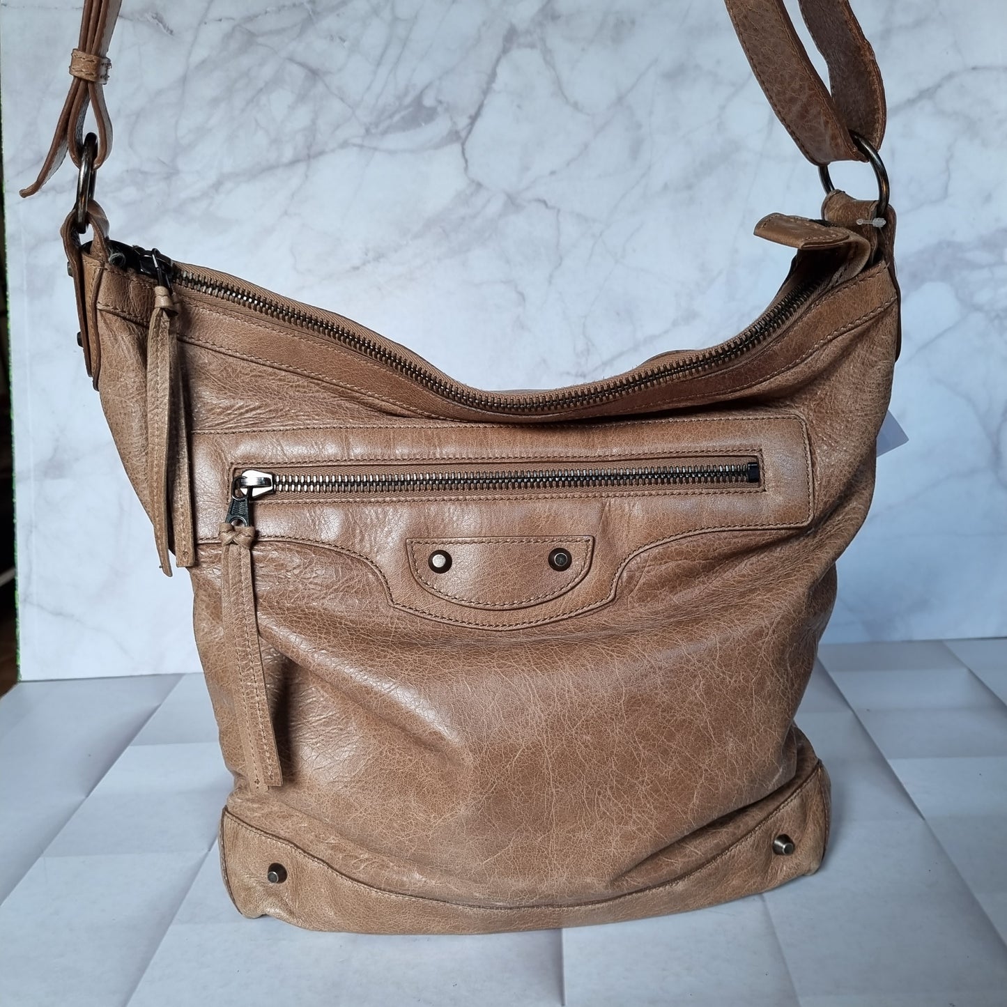 Balenciaga Motocross Sling Bag Brown Size 31x12x36