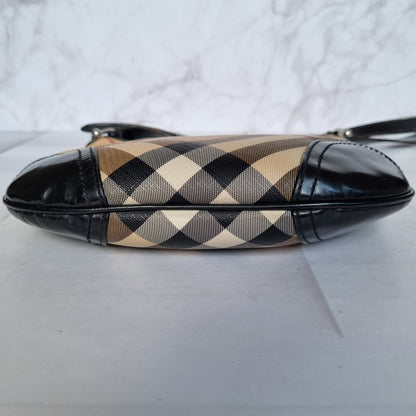 Burberry Nova Check Crossbody Bag Black Beige