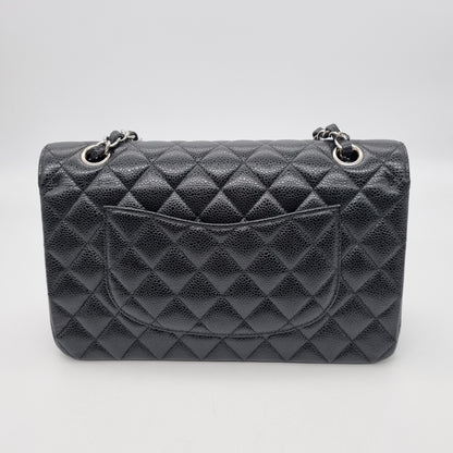 Chanel Medium Classic Double Flap Black Caviar #25 Size 25x6x17