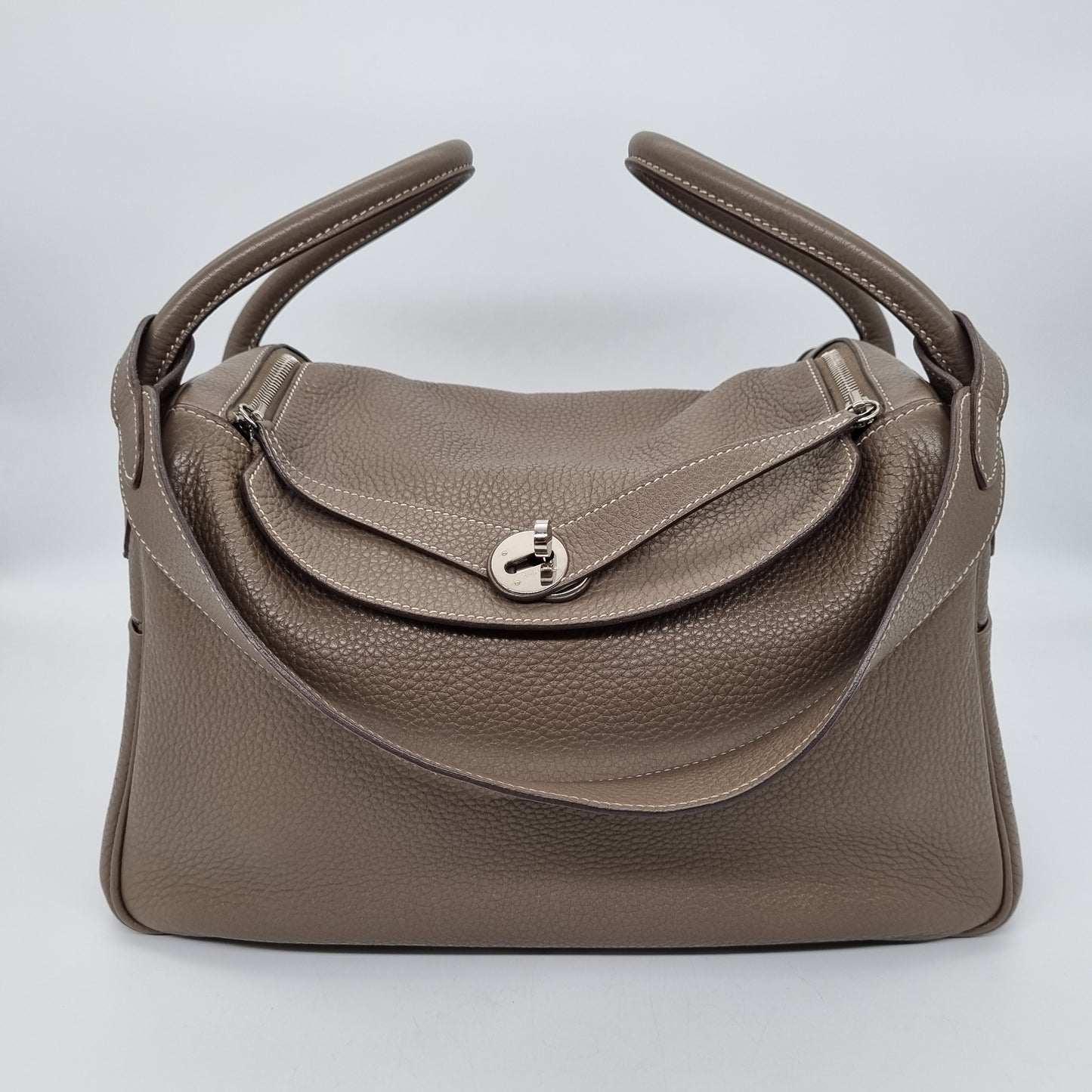 Hermes Lindy 34 Etoupe Clemence PHW #P 2012 Size 34x17x21