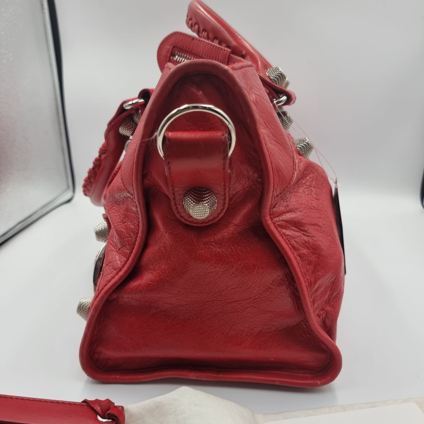 Balenciaga Giant City Red SHW Size 42x15x22