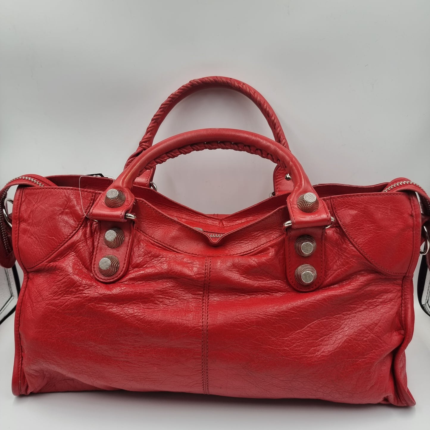 Balenciaga Giant City Red SHW Size 42x15x22