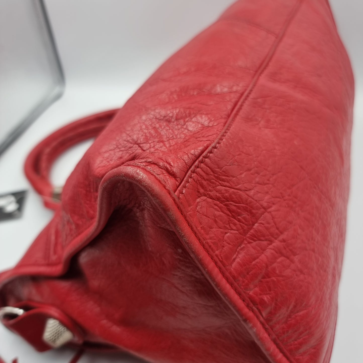 Balenciaga Giant City Red SHW Size 42x15x22