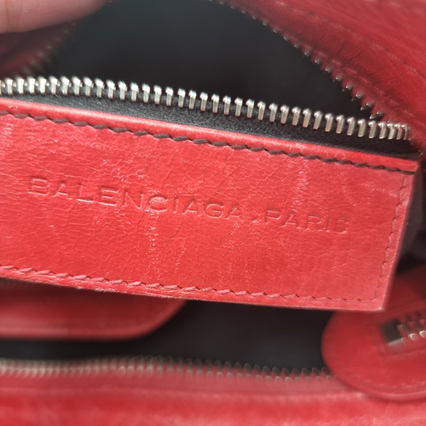 Balenciaga Giant City Red SHW Size 42x15x22