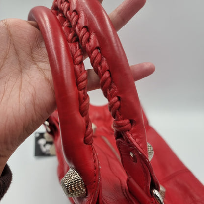 Balenciaga Giant City Red SHW Size 42x15x22