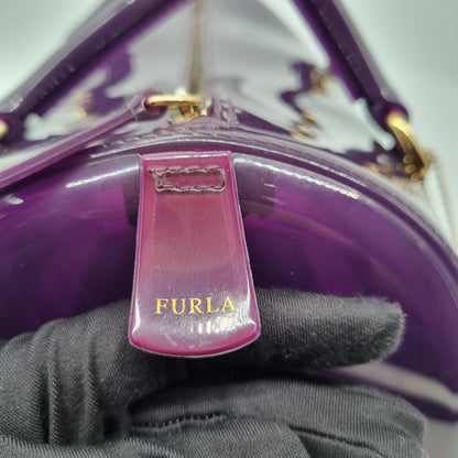 Furla Candy Boston Bag Purple Size 30x18x20