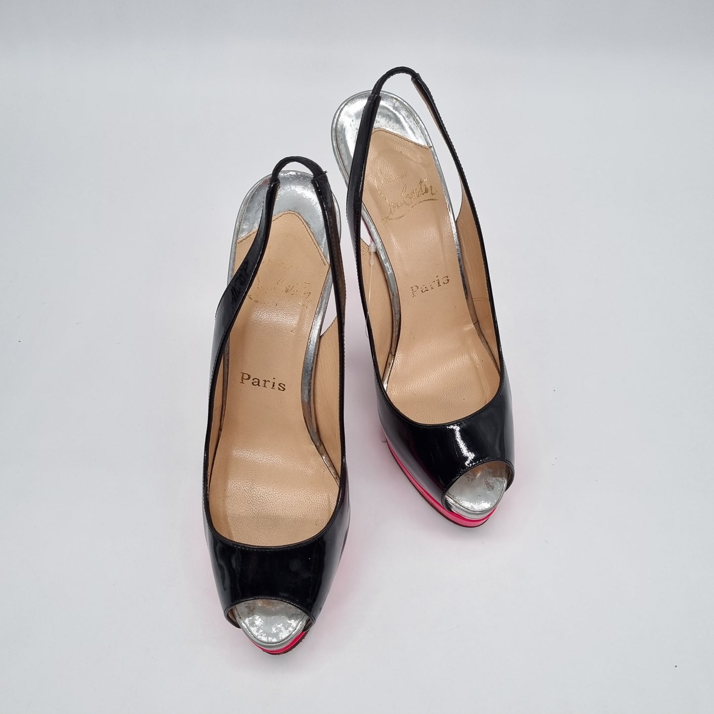 Christian Louboutin Catenita Patent Black size 38,5 insole 24