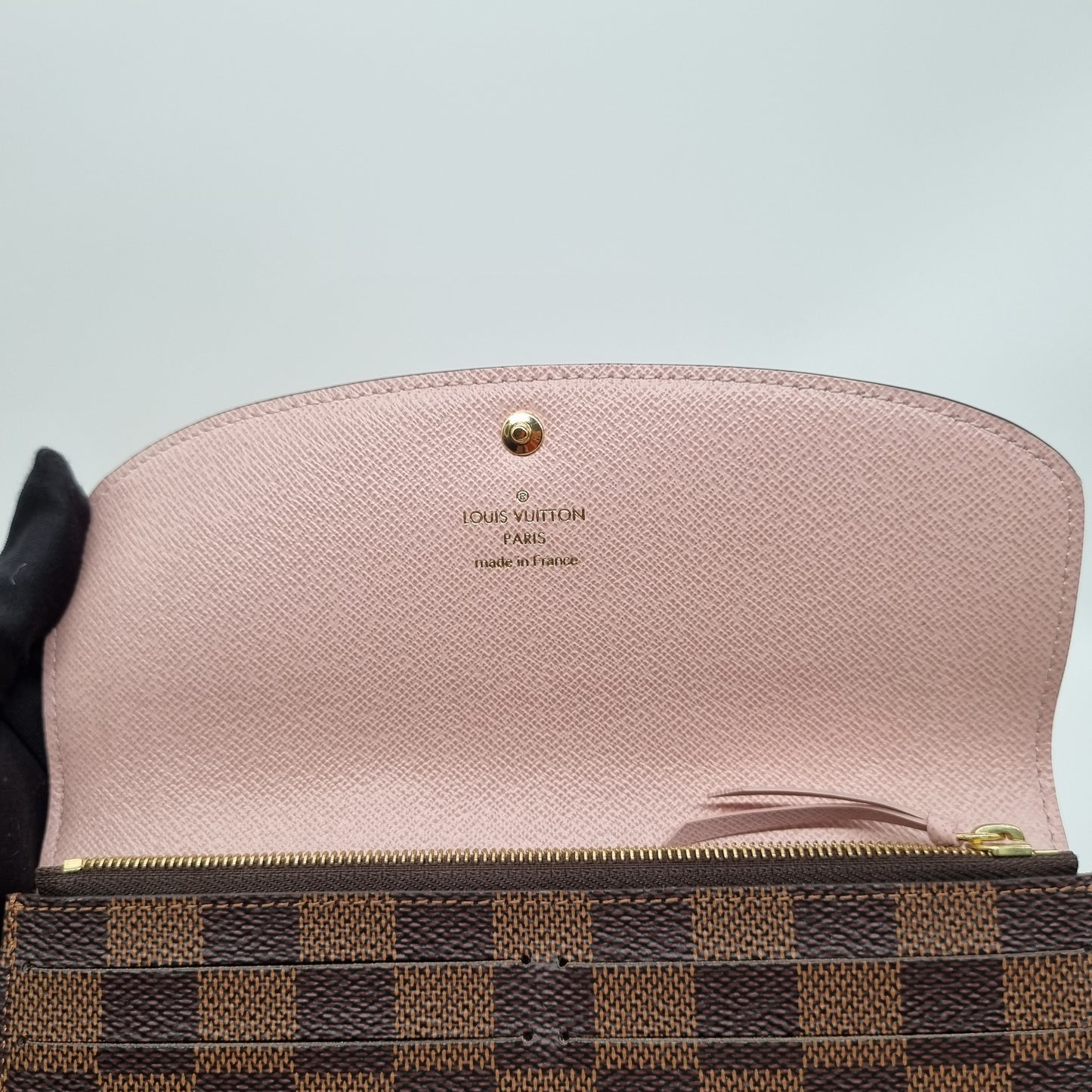 Louis Vuitton Damier Emilie Wallet Rose Balerina size 19x11 tahun 2023