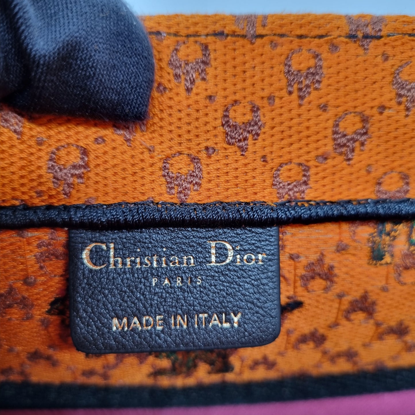 Dior Book Tote Dragon and Fire Embroided Canvas Small Orange 2021 Size 35x16x28