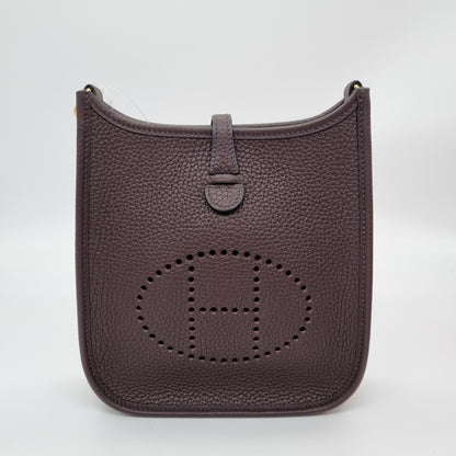 Hermes Mini Evelyne 16 Amazone Taurillon Clemence Rouge Sellier #U 2022 GHW Size 16x6x19 NEW