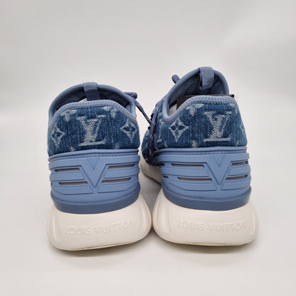 Louis Vuitton Sneakers Monogram Blue Denim Size 6/26 NEW