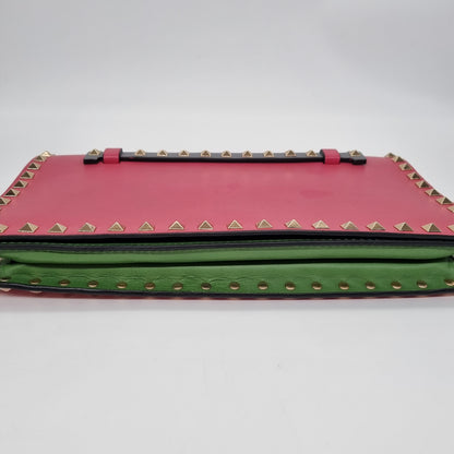 Valentino Rockstud Clutch Flap Wrislet Multicolor Size 28x4x17