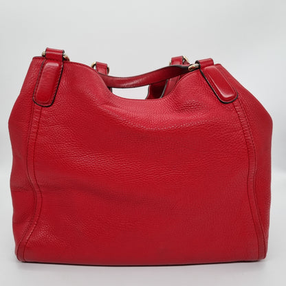 Gucci Soho Large Pebbled Leather Hobo Shoulder Bag Red Size 34x16x29