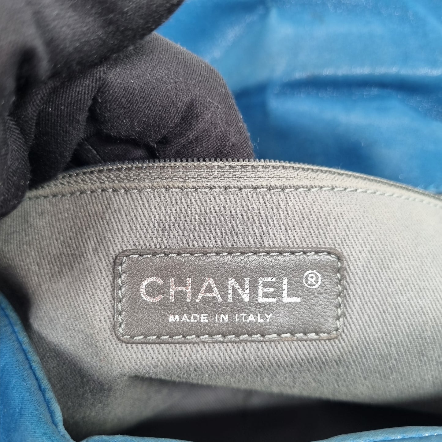 Chanel CC Single Flap Blue Turquoise SHW #14 Size 31x7x22