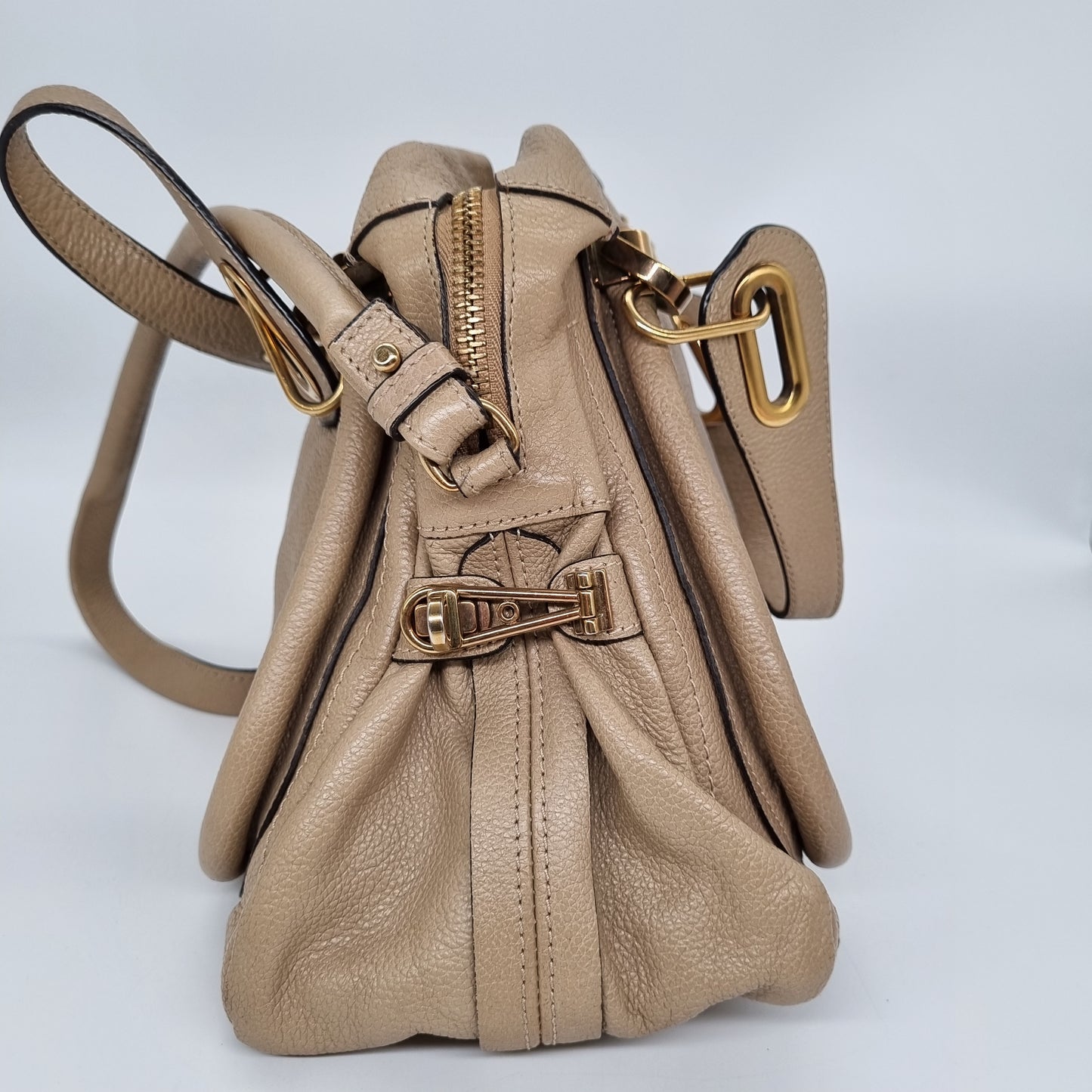 Chloe Paraty Porte Epaule Dove Beige Size 37x14x26